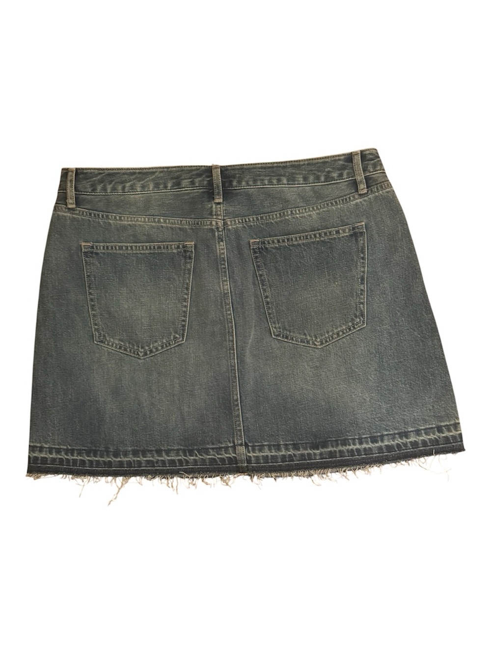Banana Republic Frayed Hem Denim Mini Skirt Medium Wash - Size 14 - Picture 3 of 5